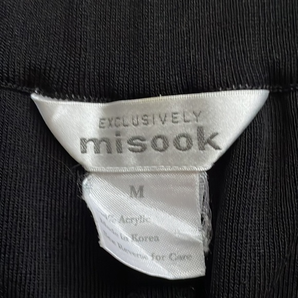 MISOOK‎ Plus Size Straight Leg Knit Pants Black M A4 - Picture 4 of 4